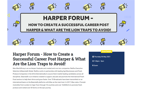 Harper Adams Students' Union forum web page