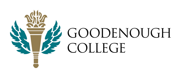 Goodenough College logo in blue and gold