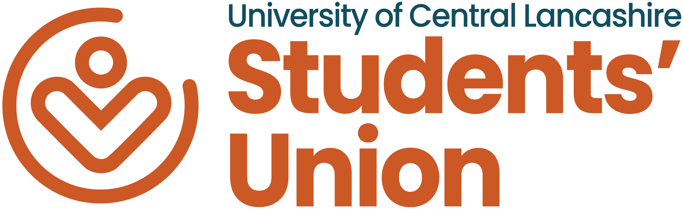 The UCLan Students' Union logo in orange text