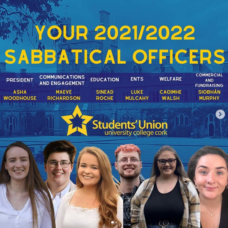 Cork Students' Union 21 to 22 elected sabbatical officers